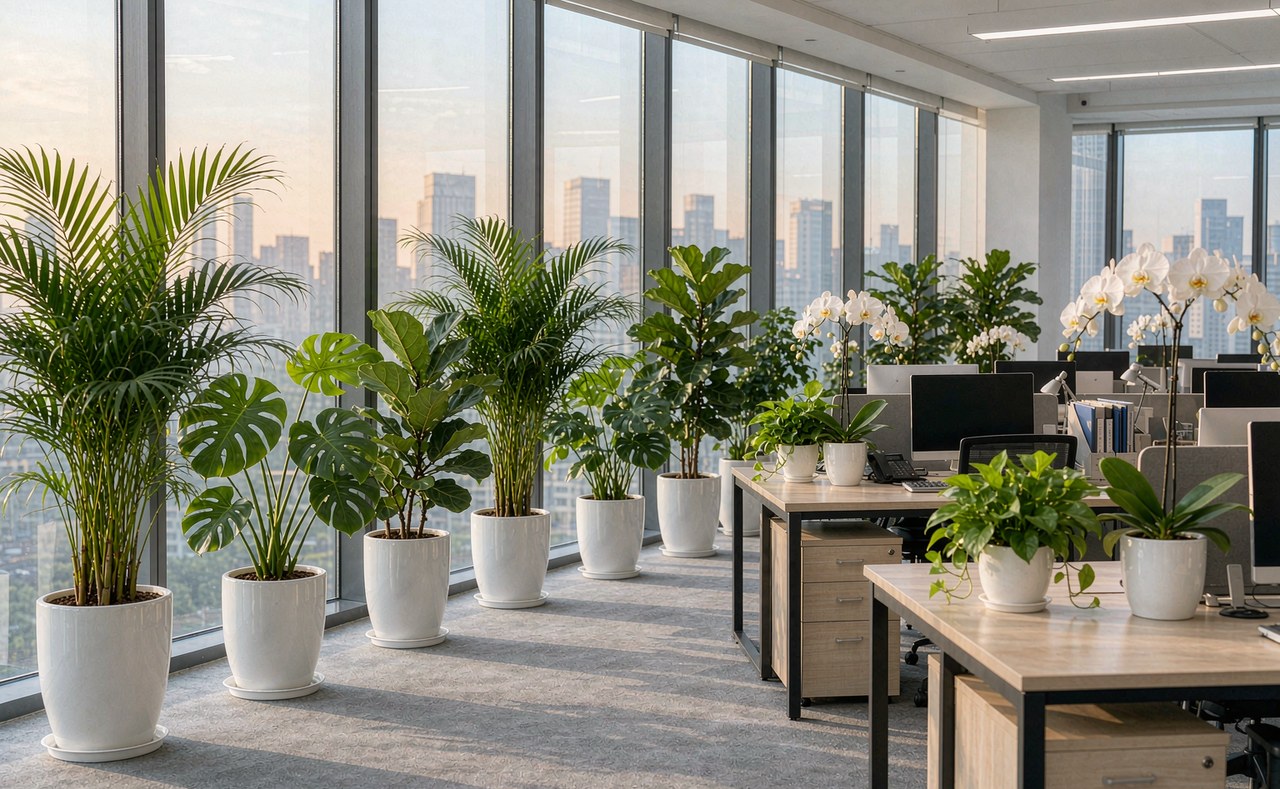 武汉写字楼办公区绿植租摆实景